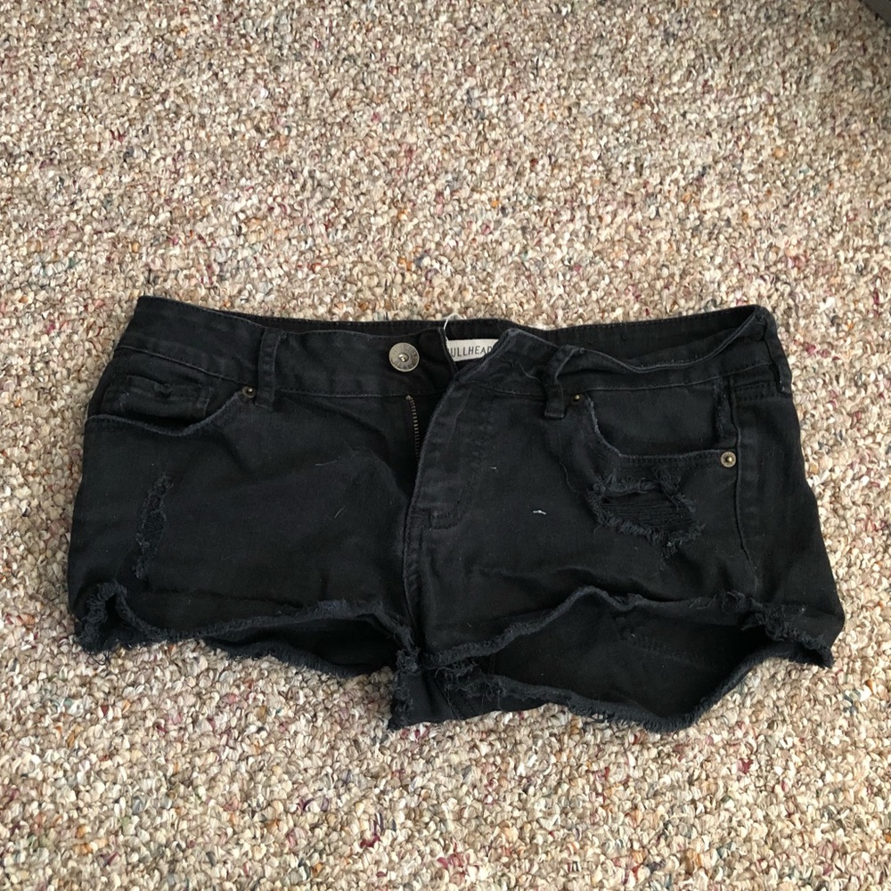 Black jean shorts